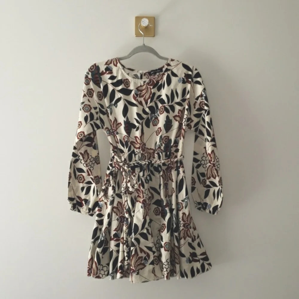 Jacquie the Label 100% Cotton Floral Mini Dress Small Pleats Artsy Boho Gypsy